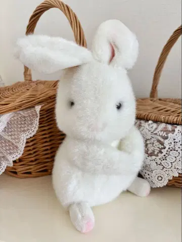 새상품급 쇼와 레트로 오오이케 토끼 봉제 인형 왼쪽 아이