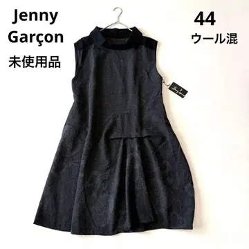 미사용품 제니 가르송 슬리브리스 변형 원피스 울 44 그레이