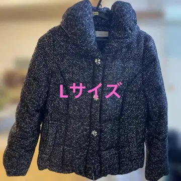 anySiS 블랙 트위드 다운 자켓