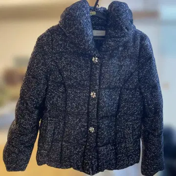 anySiS 블랙 트위드 다운 자켓 L 사이즈