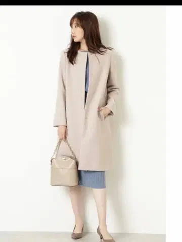 내추럴 뷰티 베이직 노카라 울 코트