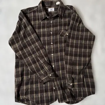 Bohman 블랙 브라운 체크 긴팔 플란넬 셔츠