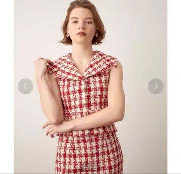 deicy ME COUTURE 하운드 투스 세일러 카라 상의