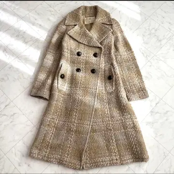 [그레이스 콘티넨탈] 트위드 코트 더블 모헤어 알파카 베이지 S