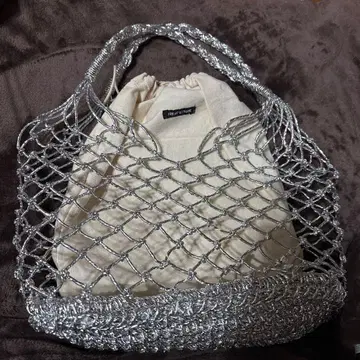 프릭스스토어 실버 메쉬 토트백