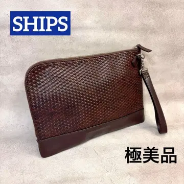 SHIPS 브라운 가죽 스마트 클러치백 컨디션 최상 쉽스 메쉬