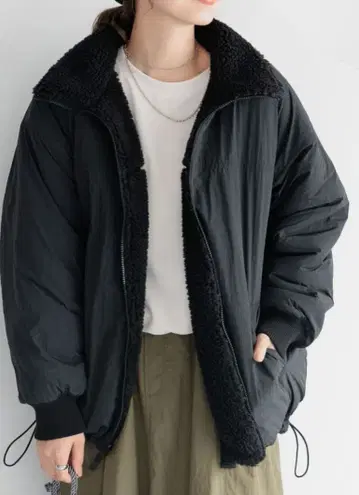 LEPSIM 리버서블 보아 나일론 BIG 자켓