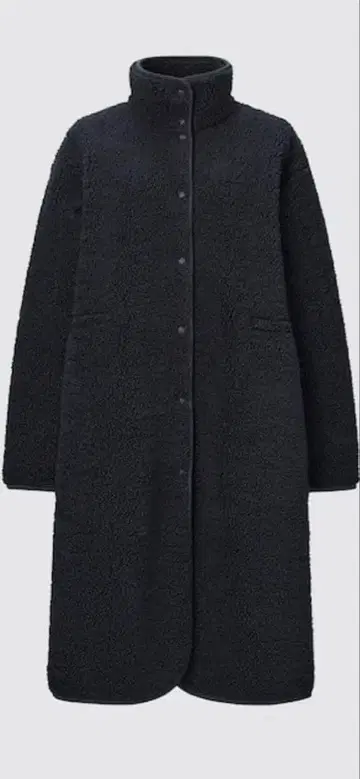 유니클로C 보아 플리스 스탠드 카라 코트 M 블랙