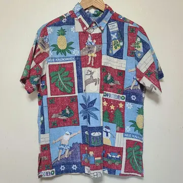 버튼 다운 알로하 셔츠/레인스푸너 크리스마스