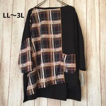 [ 미사용 ] 체크 무늬 상의 튜닉