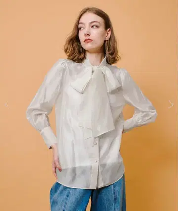 [ 26SS ] allureville 오간자 보우 블라우스