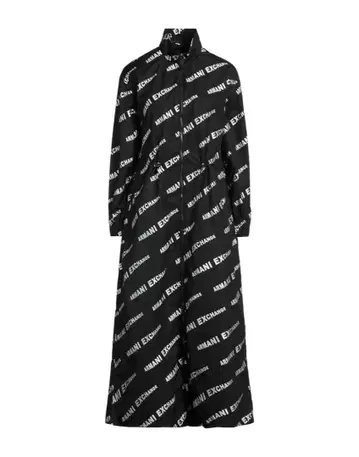 Armani Exchange 로고 프린트 롱 코트