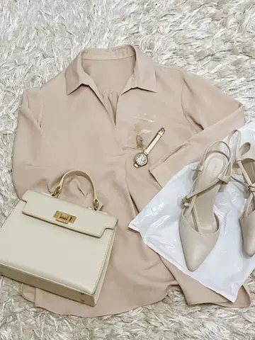 셔츠 백 펌프스 묶음 판매 베이지 아이보리 세트