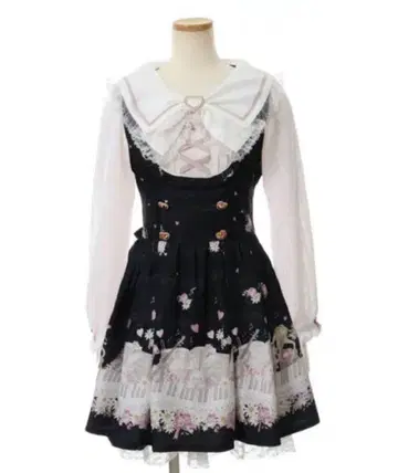 정품 리즈리사 lizlisa 원피스 melodybunny 패턴 블랙