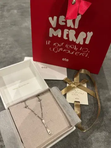 ete 블랙 다이아몬드 슈팅 스타 목걸이 기프트 박스 포함