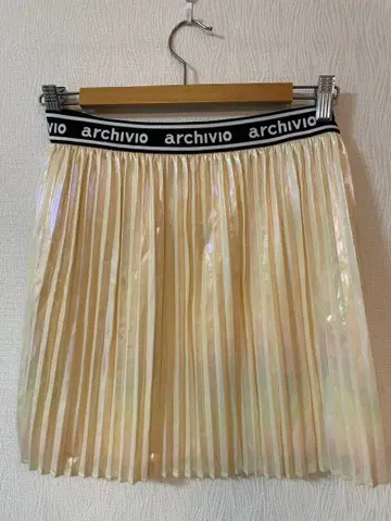 archivio 홀로그램 플리츠 스커트