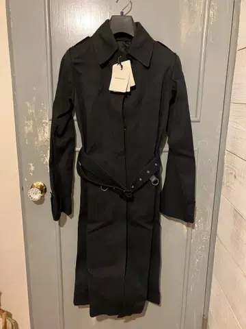 새상품! 코스튬 내셔널 블랙 싱글 트렌치코트