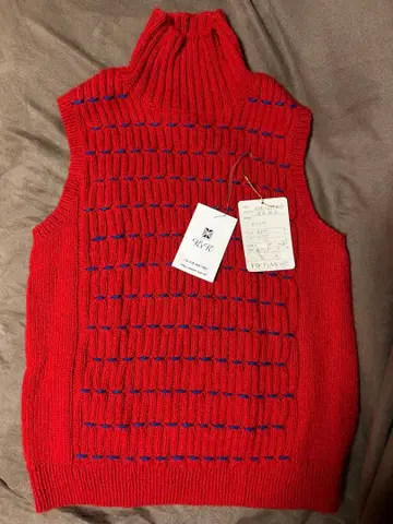 오카모토 케이코 니트 슬리브리스 하이넥 캐시미어 100%