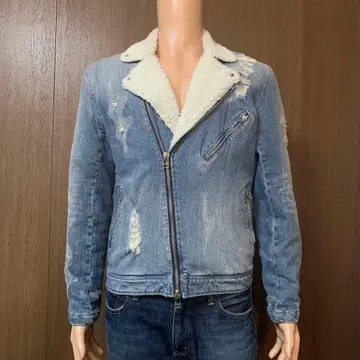 [ 구제 의류 ] FREEDEE 데미지 가공 보아 안감 데님 라이더스