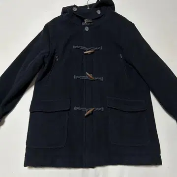 라스케 남성용 네이비 더플 코트 울 혼방 M 사이즈 헤이세이