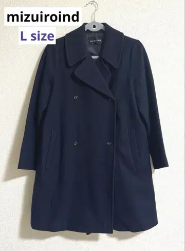 [새상품급] mizuiroind 울 피코트 네이비 더블 브레스트