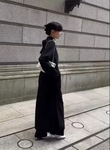 ENOF slit dress 롱 원피스 드레스 긴팔 블랙