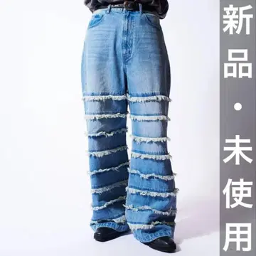 [ 새상품 ] Lui's 루이스 스택 와이드 배기 데님 32 인디고 블루