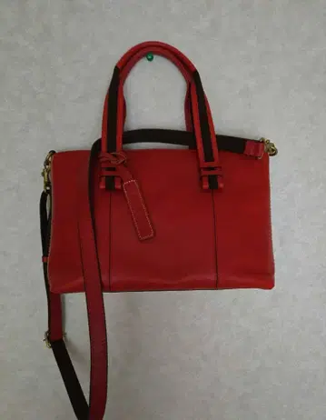 LIME 빨간색 가죽 숄더백