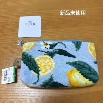 FEILER 레몬 패턴 파우치 스카이블루