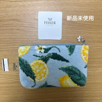 FEILER 레몬 패턴 파우치 스카이블루