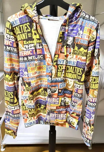 HYSTERIC GLAMOUR 그래픽 올 패턴 집업 후드티 FREE