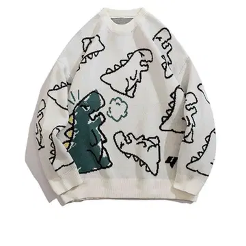 XL 사이즈 HOOK 공룡 패턴 니트 괴수 패턴 몬스터 패턴