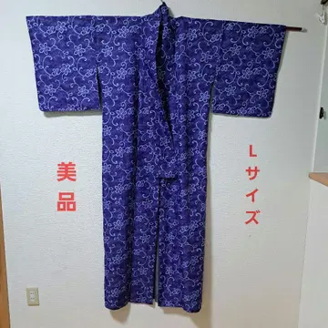 보라색 꽃무늬 코몬 기모노