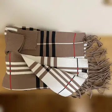 새상품 리버서블 코디 가디건 소매 포함 체크 무늬 브라운 계열 스톨