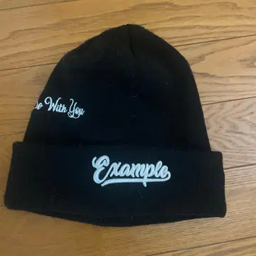 Example x NEWERA 콜라보 니트 모자 블랙