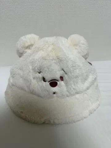 미사용 새상품 택 포함 푸우 화이트 버킷햇 퍼 화이트 귀 포함