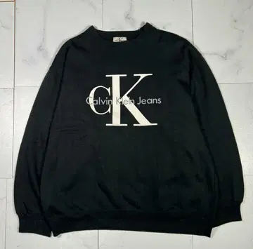 90s Calvin Klein jeans 맨투맨 CK 로고 블랙