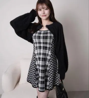 LIP SERVICE 페더 체크 앙상블 원피스