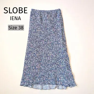 SLOBE IENA 모듬 플라워 머메이드 스커트 꽃무늬 38 네이비 계열