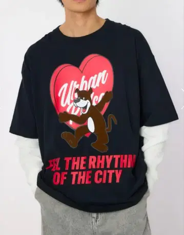 RODEOCROWNS 미사용 새상품 하트 패널 레이어드 롱 슬리브 T셔츠