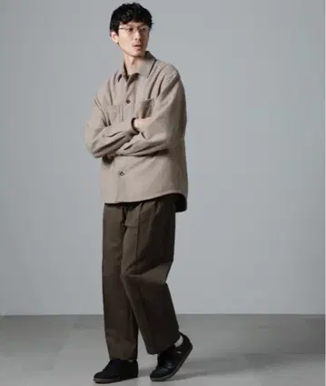 나노 유니버스 / 테크 멜톤 CPO 셔츠 블루종 베이지 M 완판템