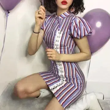 Nodress 차이나 드레스 스트라이프 원피스