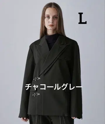 [ CLEL ] 프라임TR 더블 라펠 테일러드 자켓 차콜 그레이 L