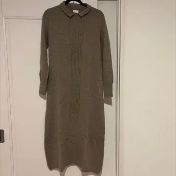 그레이 긴팔 니트 원피스 카라 부착 nf