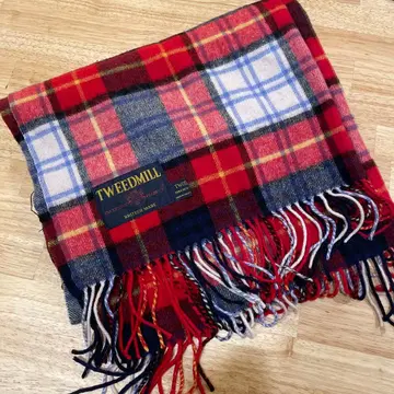 TWEEDMILL 울 체크 무늬 머플러 대형 스톨