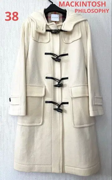 MACKINTOSH 헤링본 더플 코트 롱 기장 후드 부착 체크