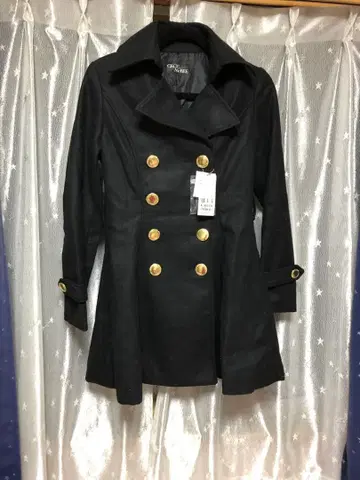 CECIL McBEE 블랙 더블 브레스트 코트 M