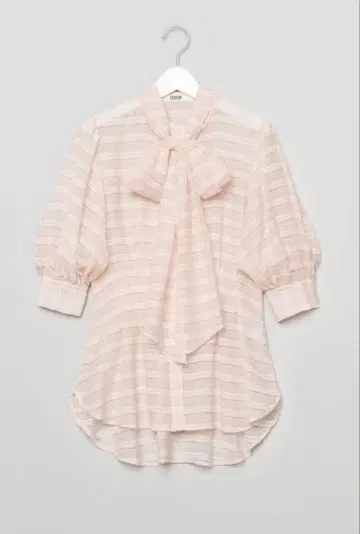 furfur 빅 보타이 하프 슬리브 블라우스