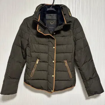 ZARA BASIC 플리스 카라 부착 다운 자켓