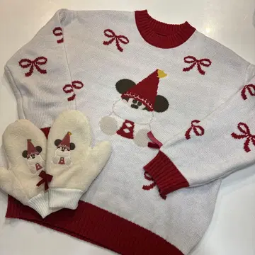 릴린린 스웨터 리본 2025 디즈니 크리스마스 장갑 세트